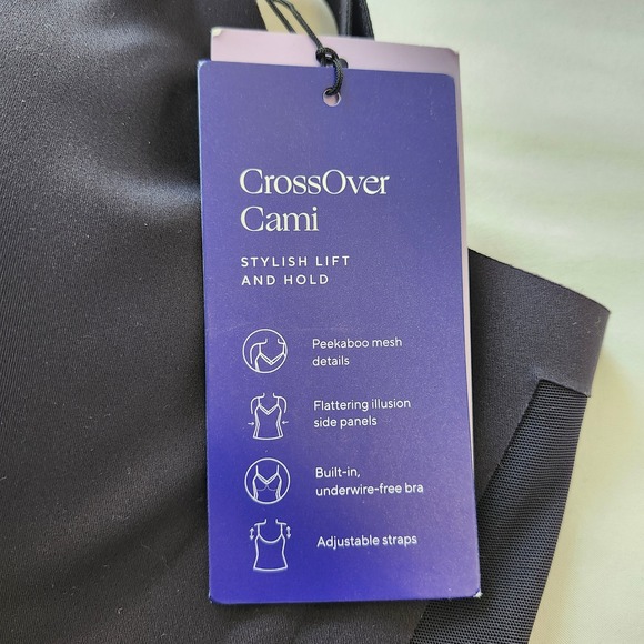 NWT Honeylove CrossOver Cami Black Shapewear Wireless Bra Tank Top Women's 2XL - Picture 4 of 5